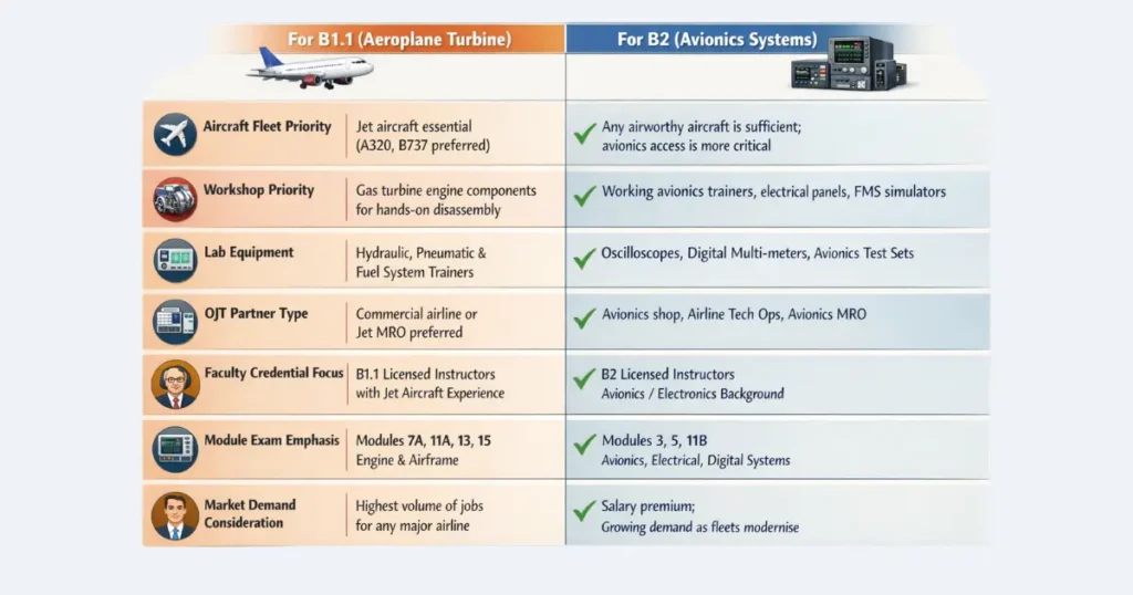 b1 vs b2 ame license difference aircraft maintenance engineering career comparison