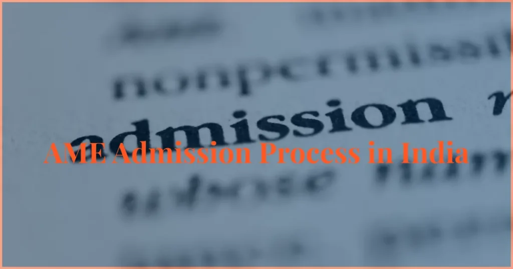 AME admission process in India banner with admission concept background