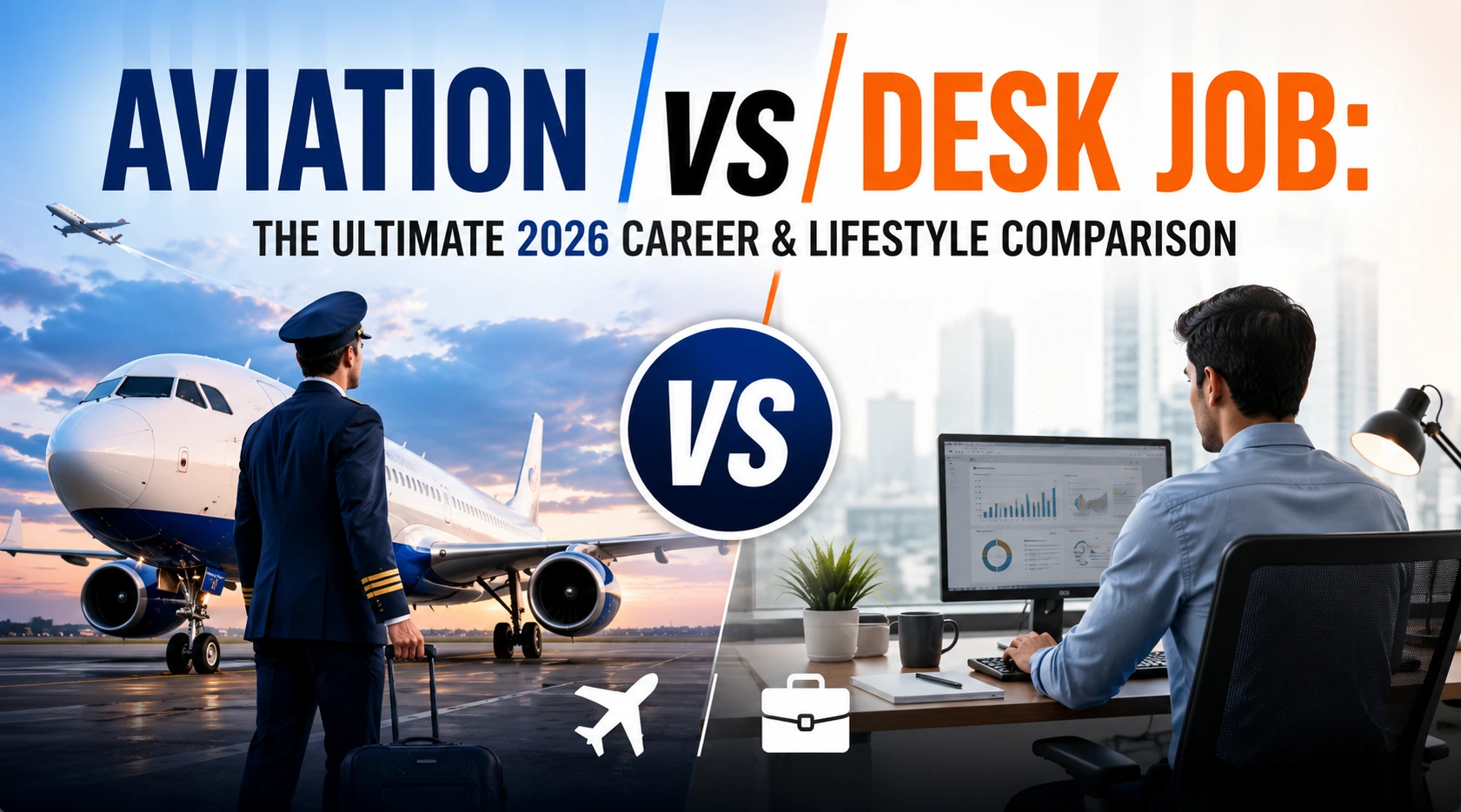 aviation vs desk job career lifestyle comparison aviation career vs office job 2026
