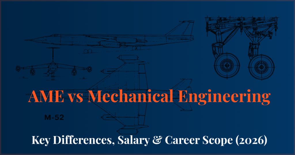 AME vs Mechanical Engineering comparison showing salary, career scope, job opportunities, eligibility, and future growth in 2026