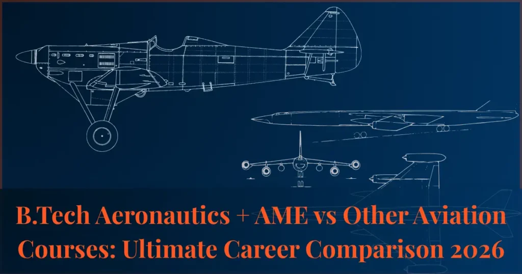 B.Tech Aeronautics + AME vs other aviation courses comparison, career scope, salary, and placements 2026