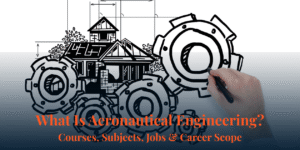 Hand sketching mechanical gears and blueprint schematics for What is Aeronautical Engineering guide