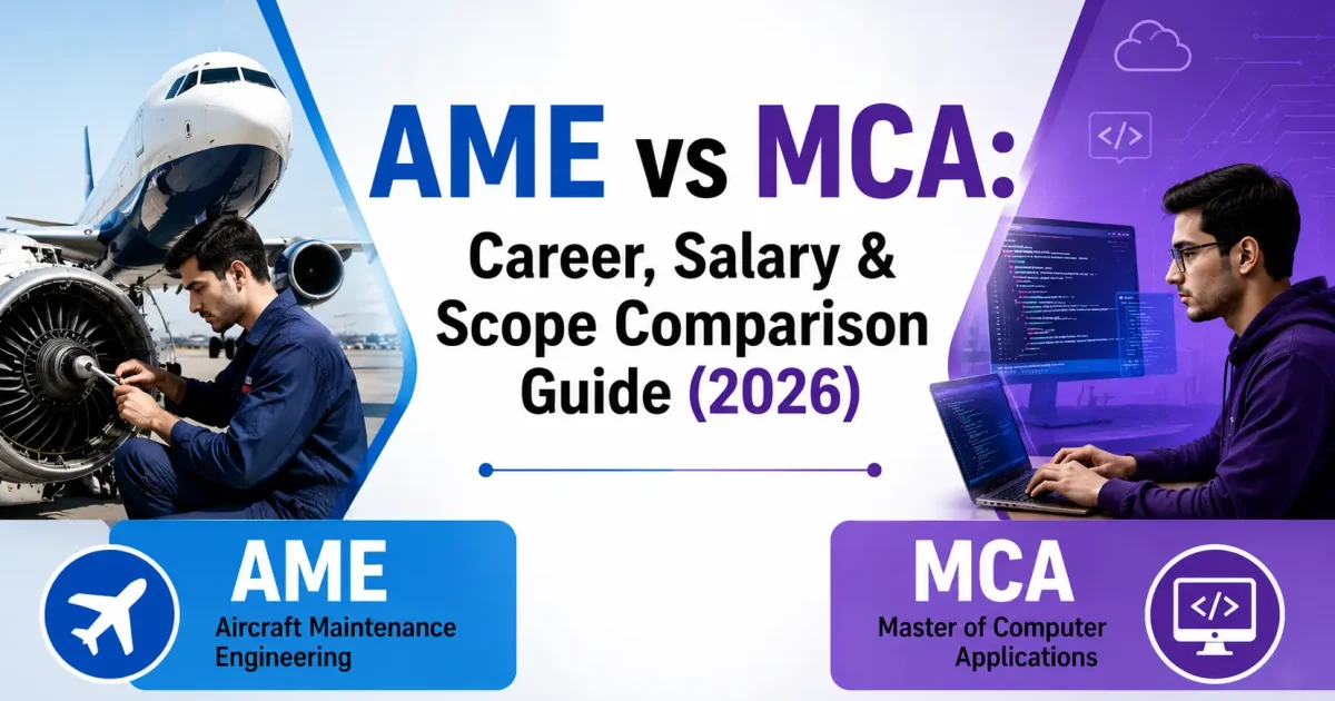 ame vs mca career salary scope comparison aircraft maintenance engineering vs master of computer applications 2026
