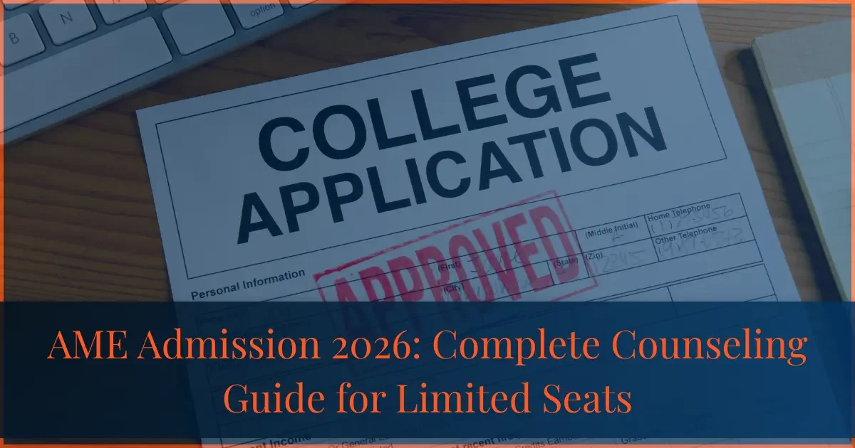 AME Admission 2026: Complete Counseling Guide AME Admission 2026 counseling guide for limited seats, eligibility, admission process, and seat booking