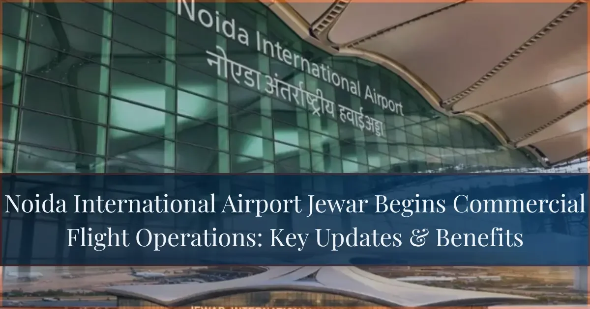 How to Choose the Right Aviation Course After 12th in India (83) Noida International Airport Jewar modern glass terminal facade with commercial flight operations announcement